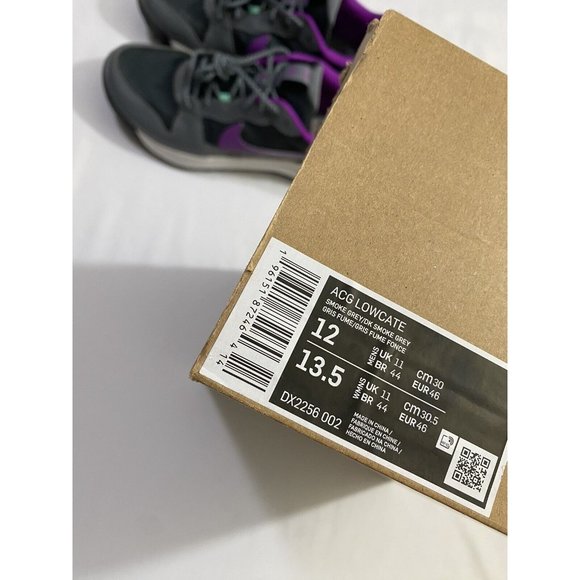 New Mens Size 12 Grey Purple Nike ACG Lowcate Running Shoes DX2256 002 main image 4